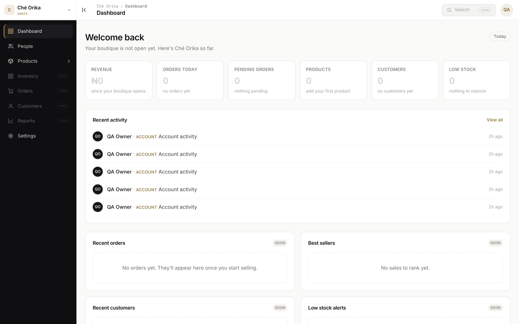 Admin KPI dashboard